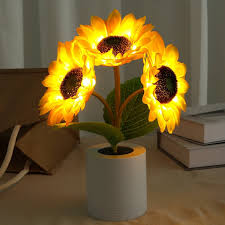 Leuchtende Sonnenblumenlampe – Natürlicher Glanz und Florale Eleganz