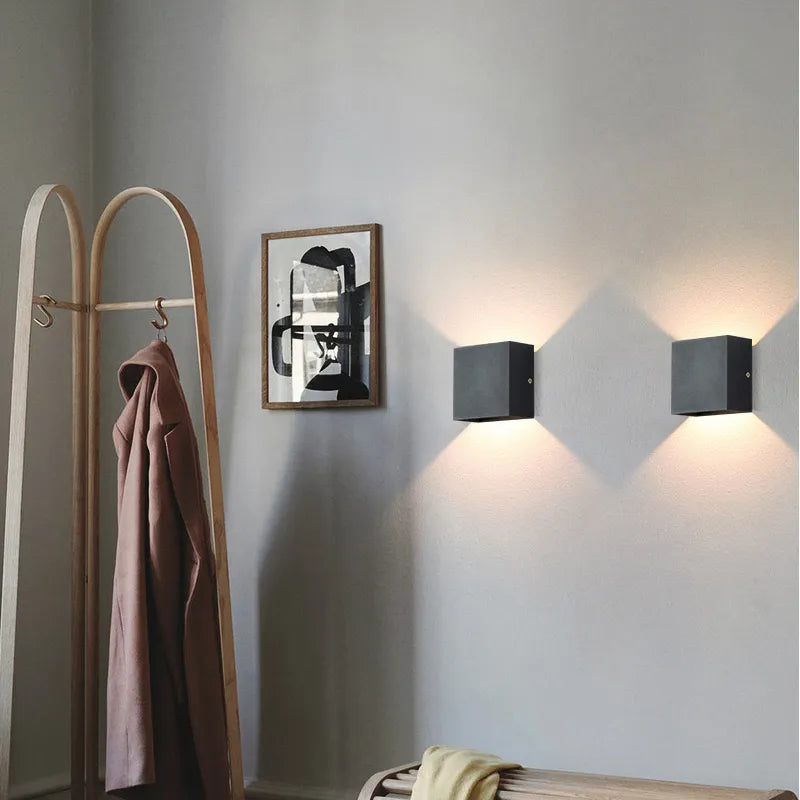 Wandleuchte Modern Schwarz Aluminium LED Wandleuchte
