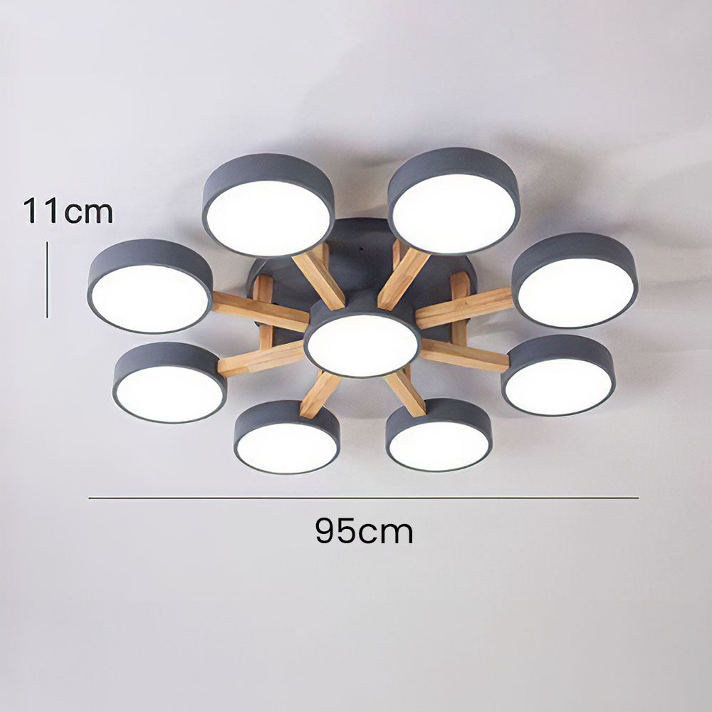 LED-Deckenleuchte mit modernem Holzdesign