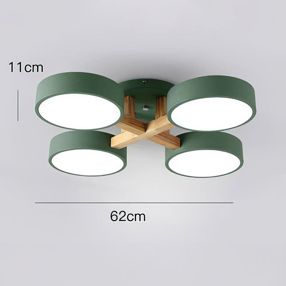 LED-Deckenleuchte mit modernem Holzdesign