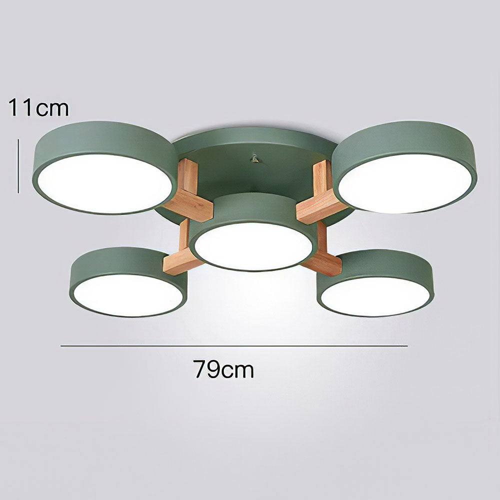 LED-Deckenleuchte mit modernem Holzdesign