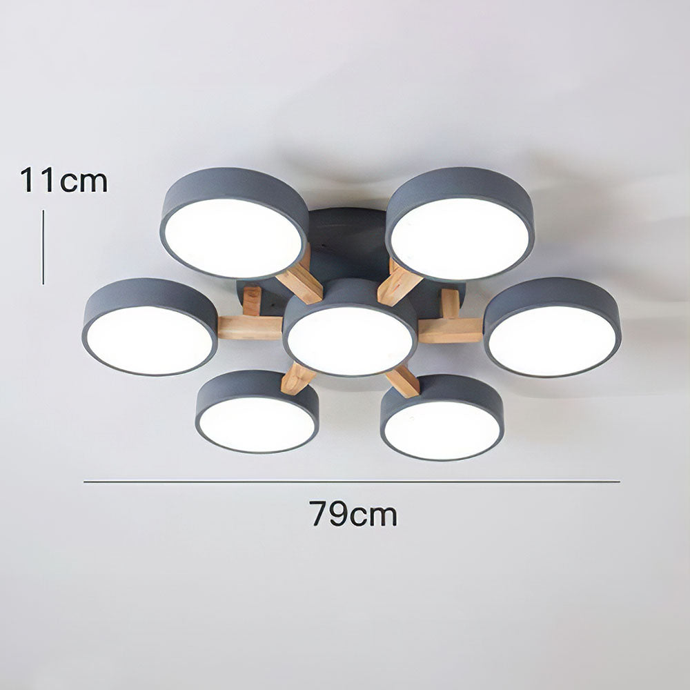 LED-Deckenleuchte mit modernem Holzdesign
