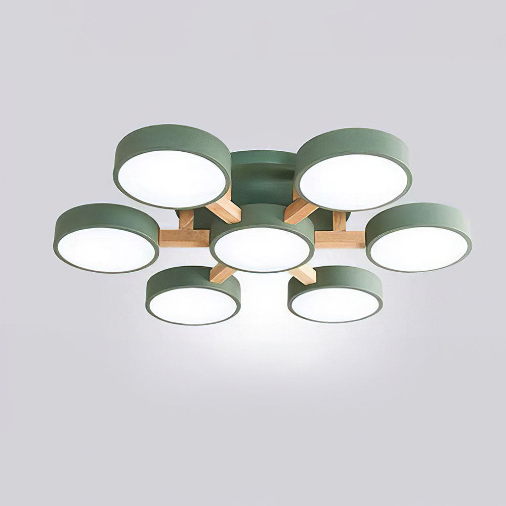 LED-Deckenleuchte mit modernem Holzdesign