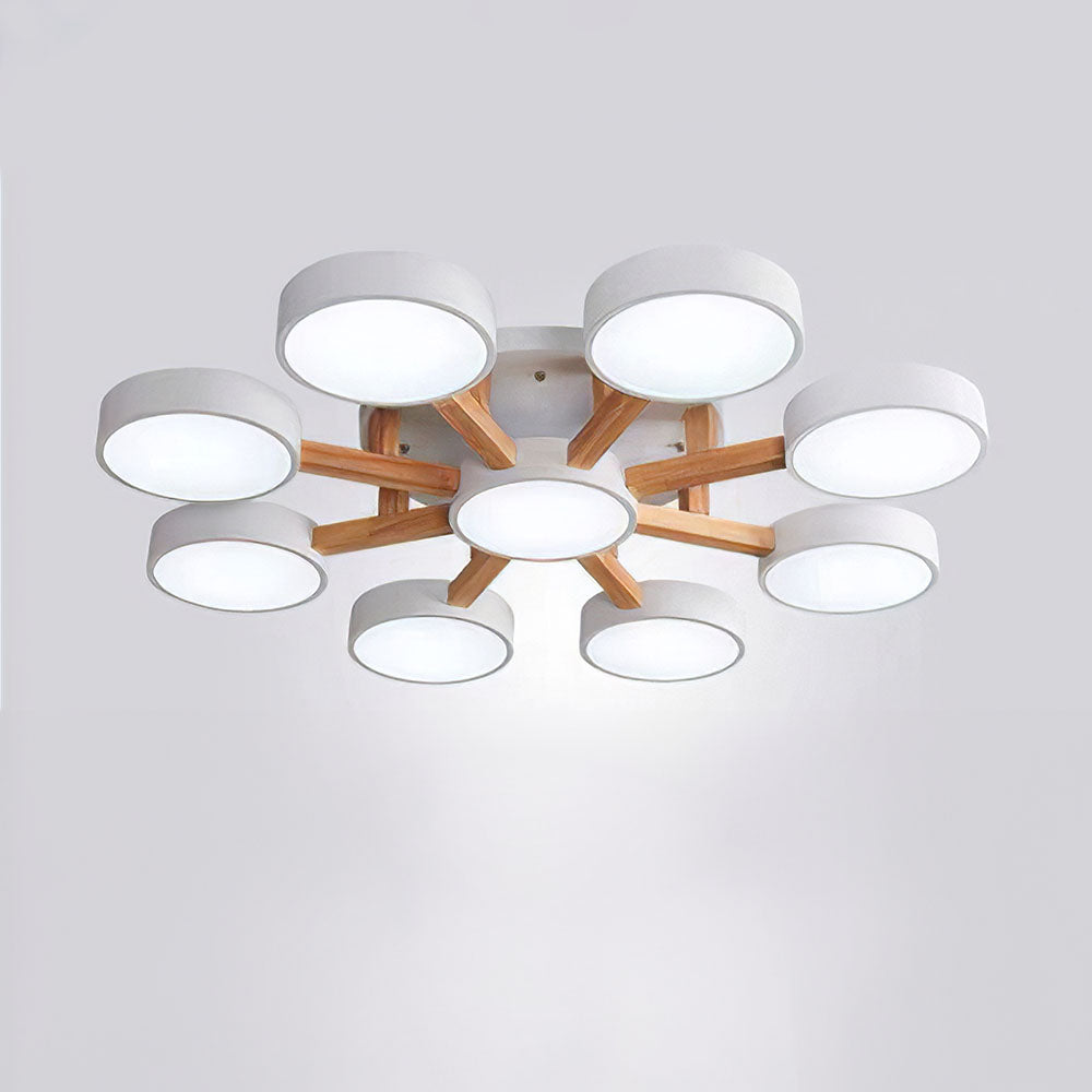 LED-Deckenleuchte mit modernem Holzdesign