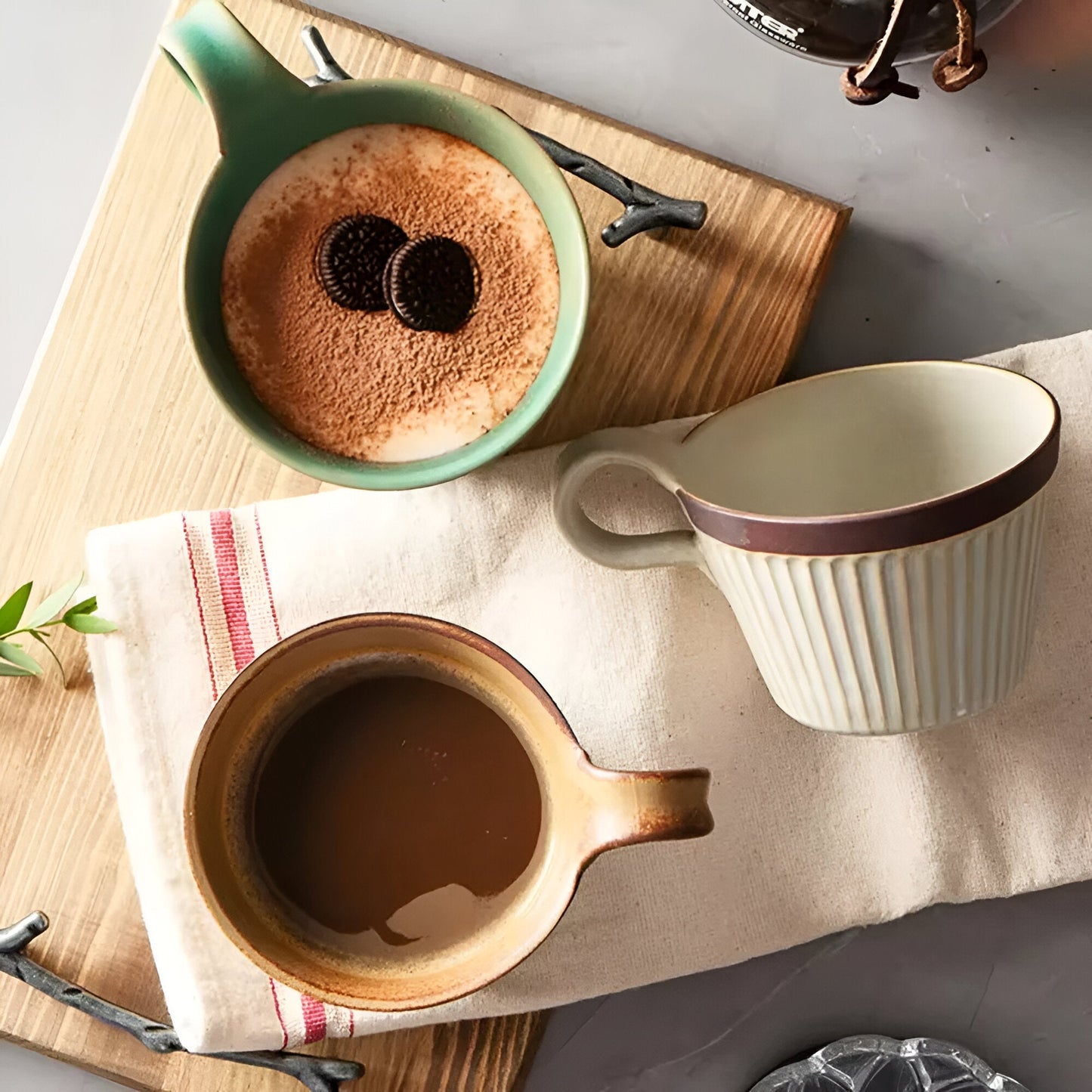 Japanischer Stil Keramiktasse für Cappuccino