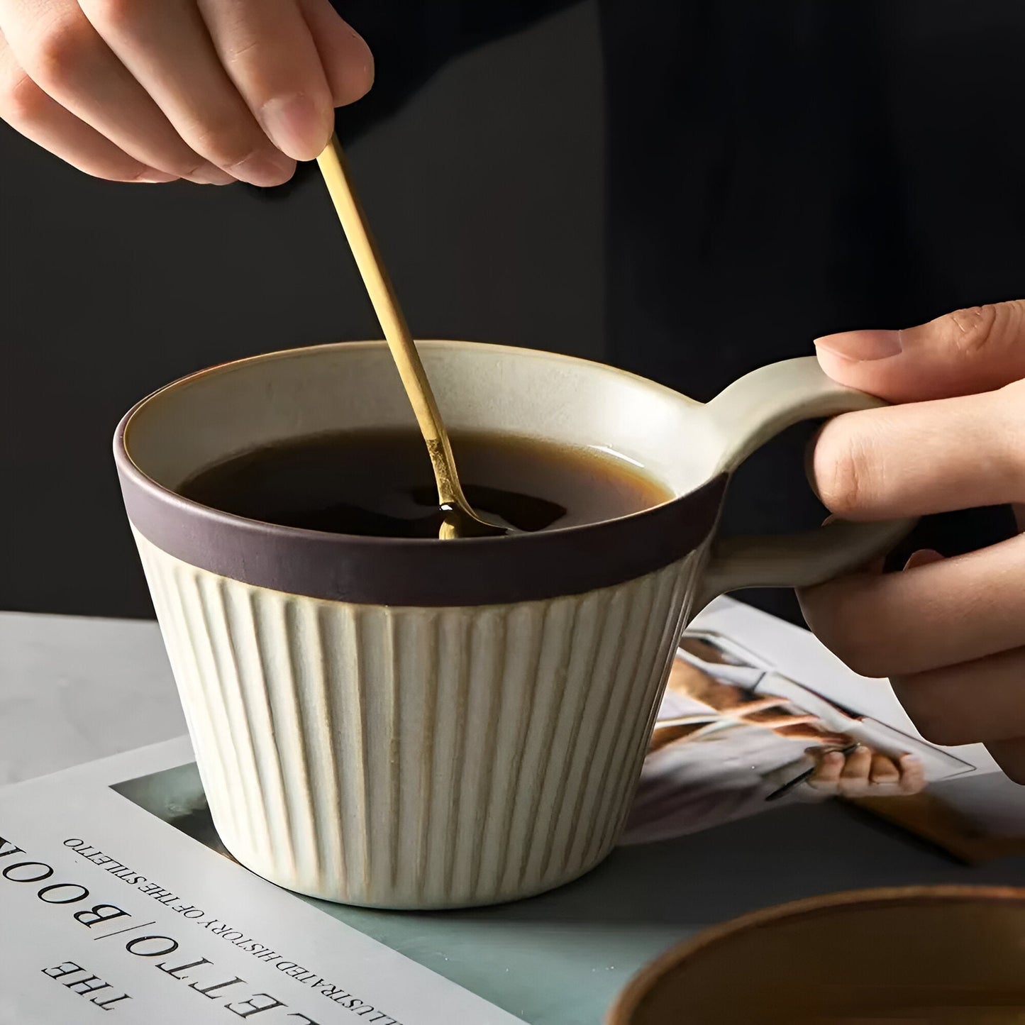 Japanischer Stil Keramiktasse für Cappuccino