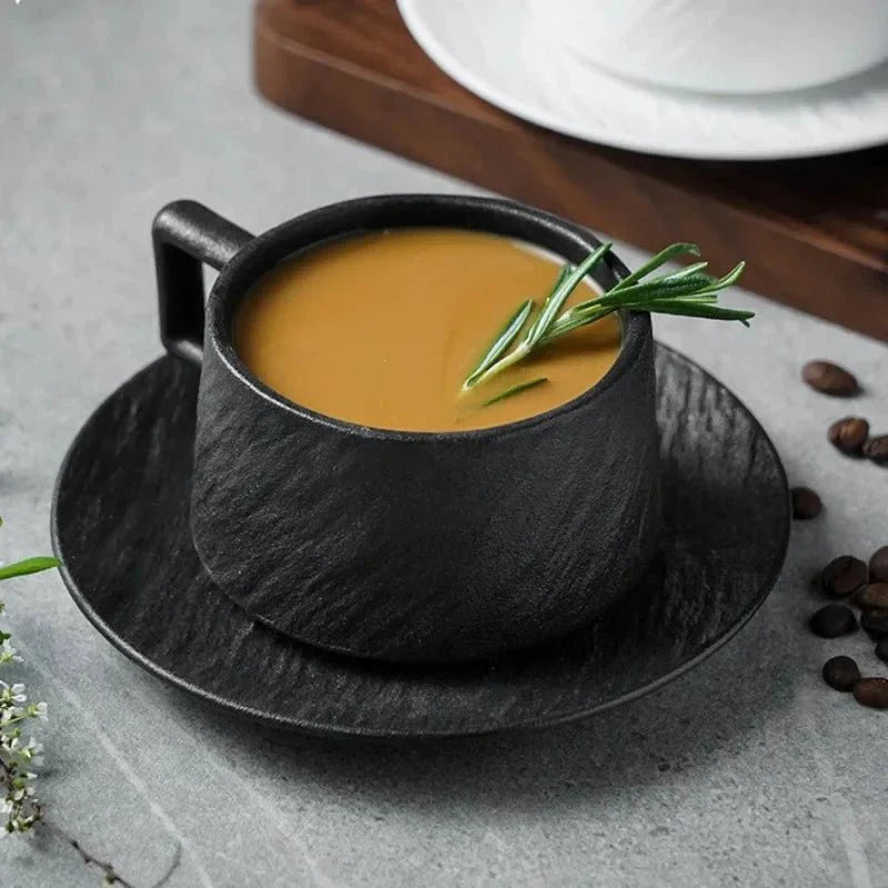 Japanischer Stil Rock Sand Keramik Kaffee Tassen Set