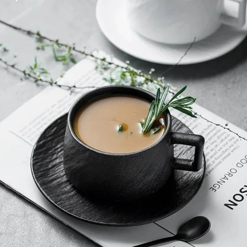 Japanischer Stil Rock Sand Keramik Kaffee Tassen Set