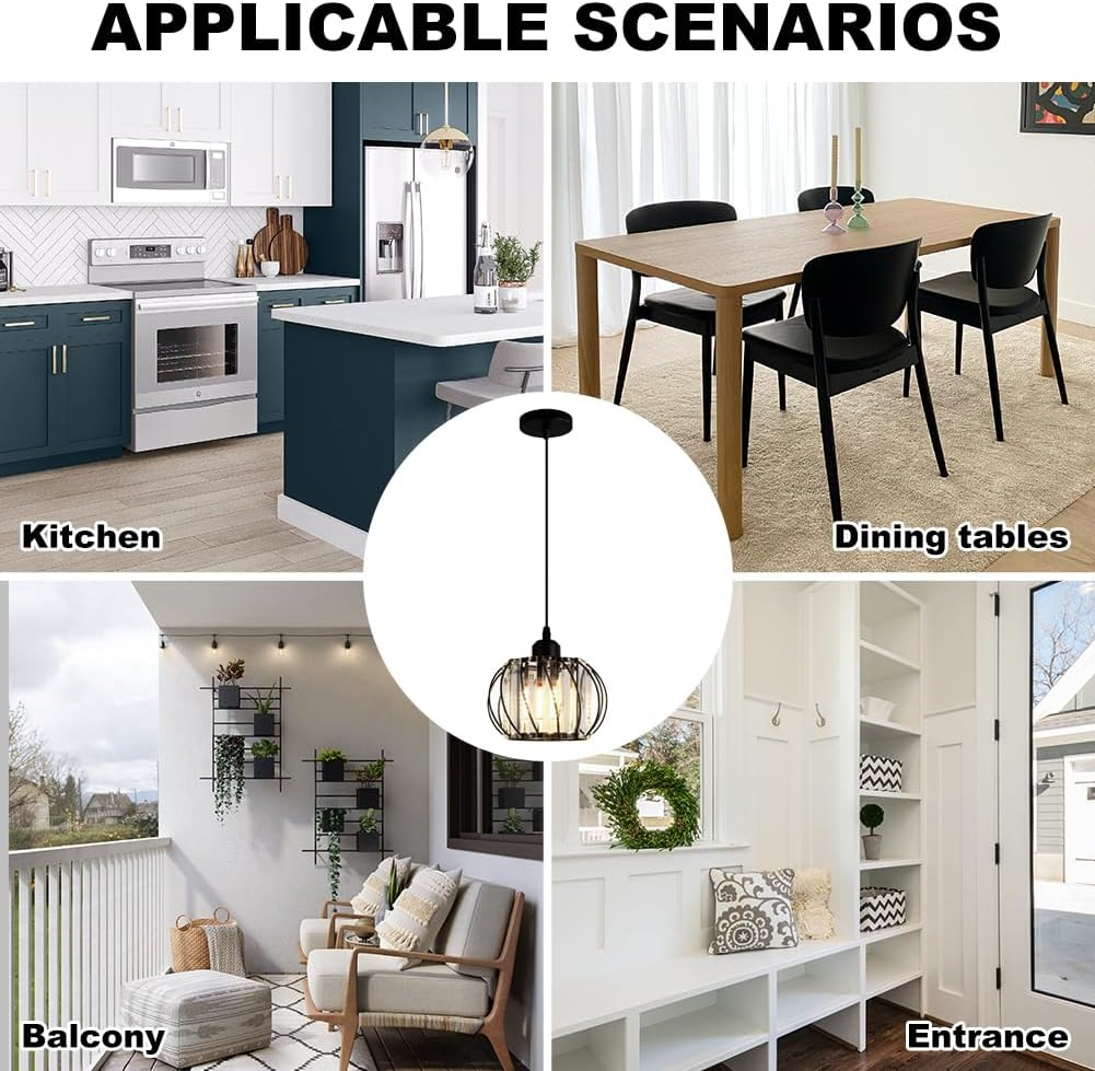 Pendelleuchte Schwarze Glasglobus Deckenleuchte