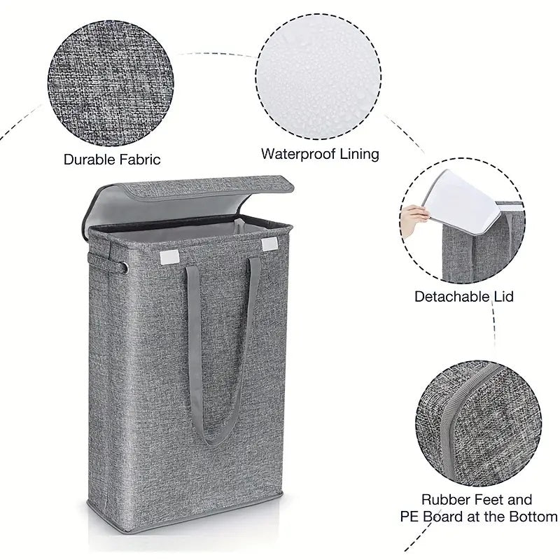 45L Slim Wäschekorb mit Deckel