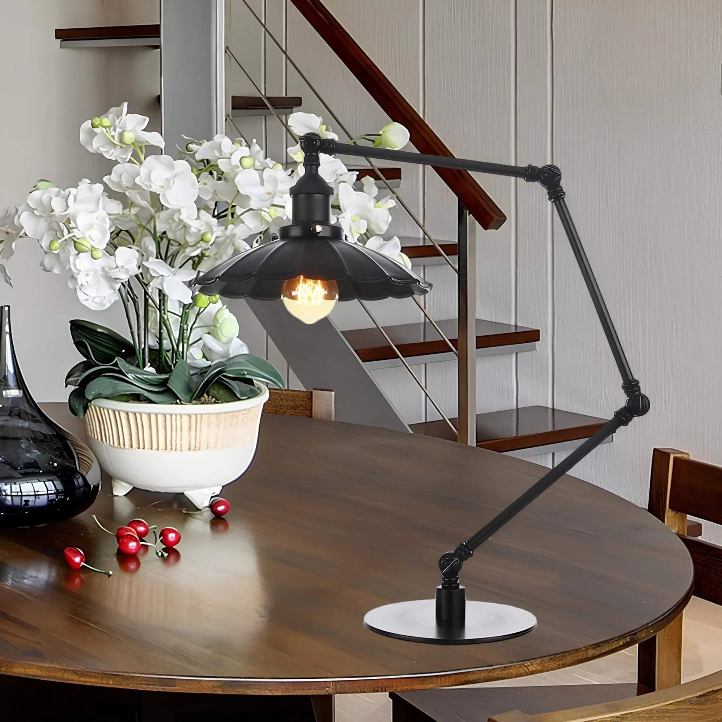 Verstellbare Tischlampe Schwarz | LuxeLight