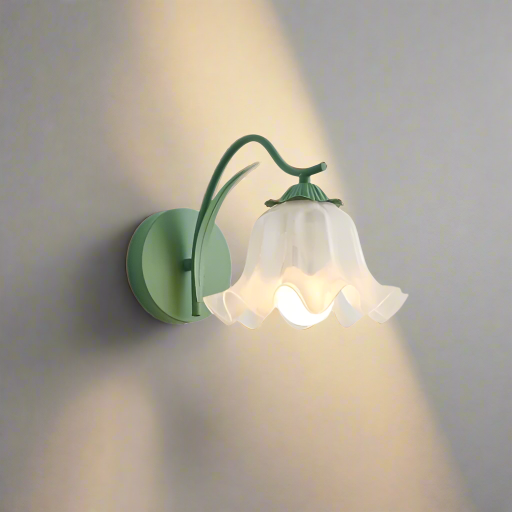 Wandlampe Gartenblumen Retro Französisch - Elegante Wandapplique aus Metall und Acryl