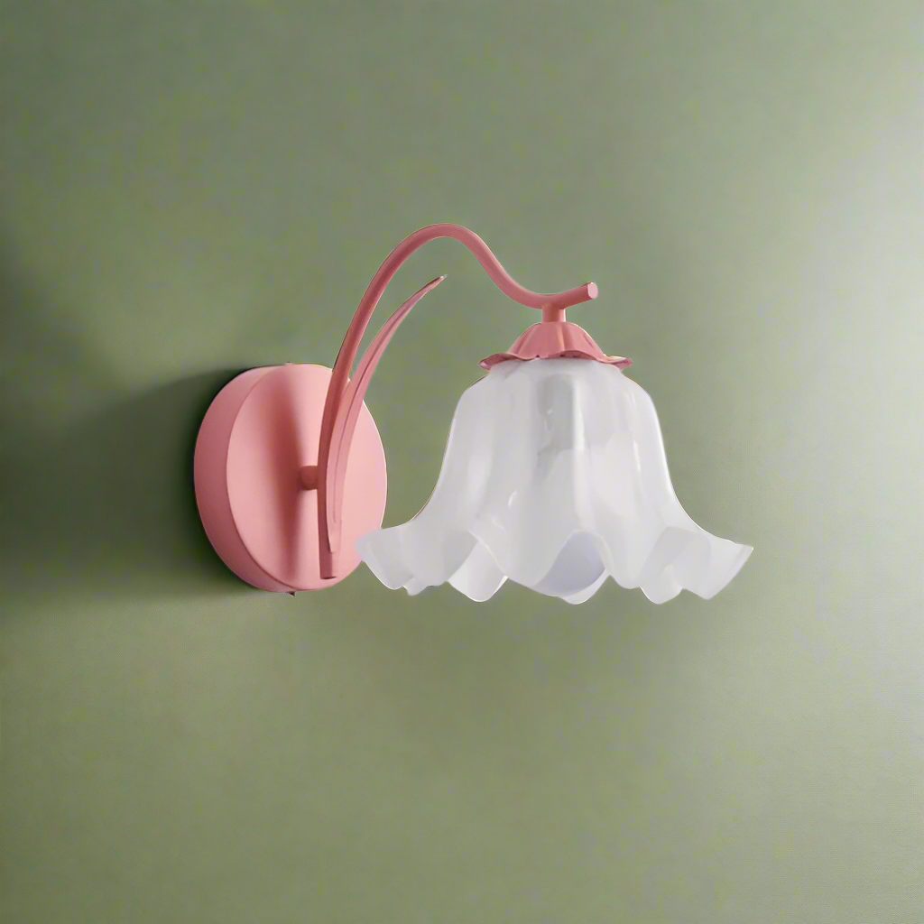 Wandlampe Gartenblumen Retro Französisch - Elegante Wandapplique aus Metall und Acryl