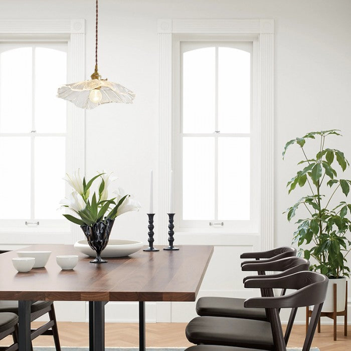 Suspension Lotus aus Glas - Elegante Vintage-Lampe für Schlafzimmer und Wohnzimmer