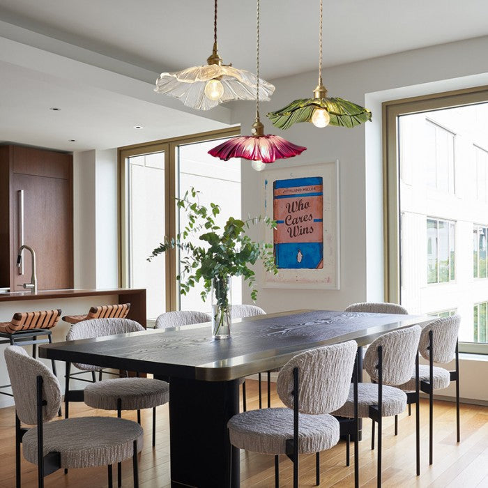 Suspension Lotus aus Glas - Elegante Vintage-Lampe für Schlafzimmer und Wohnzimmer