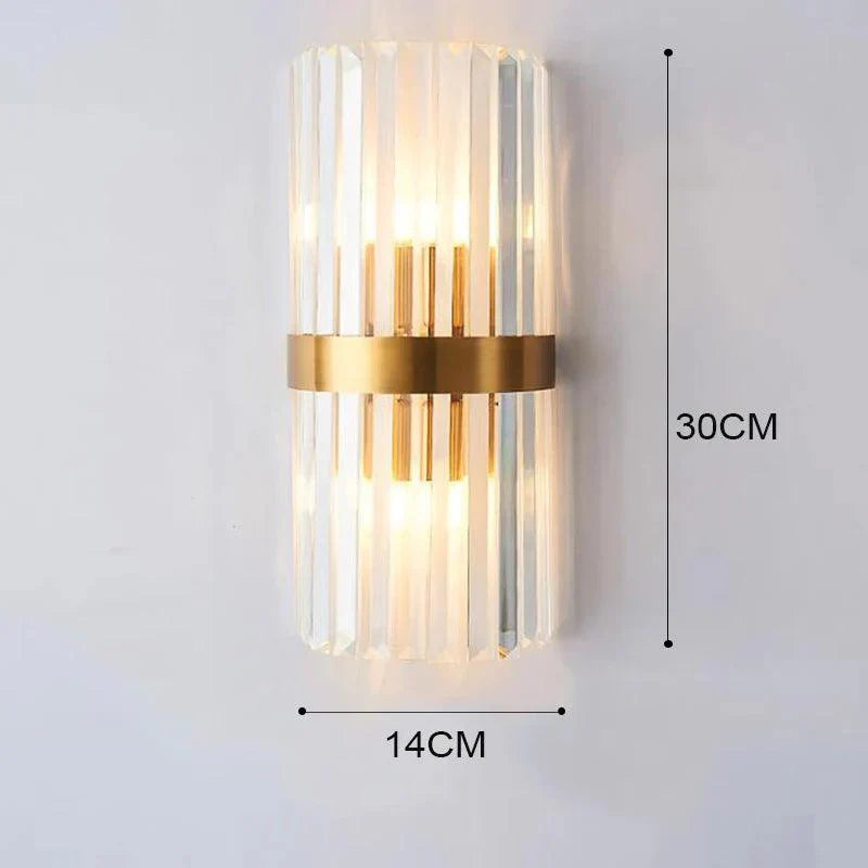 CrystalDazzle | Innovative Kristallwandlampe mit einem goldenen Akzent