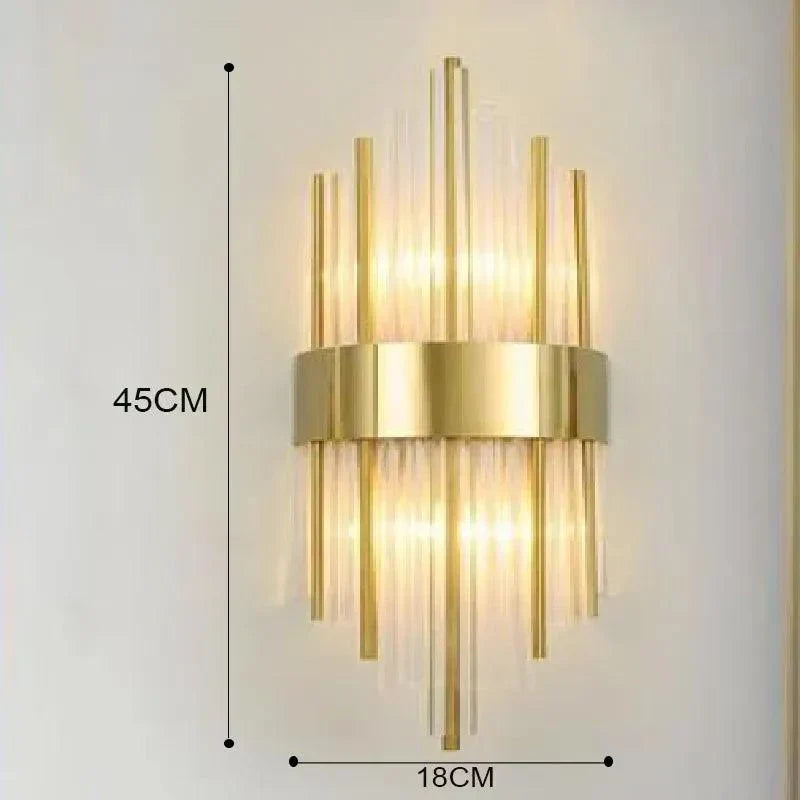 CrystalDazzle | Innovative Kristallwandlampe mit einem goldenen Akzent