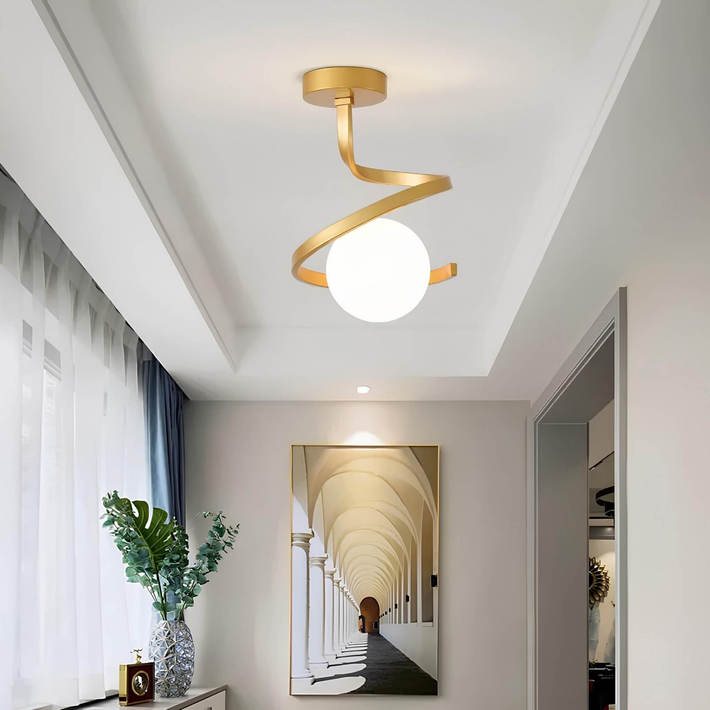 Dimmbare LED-Deckenleuchte | Modernes Spiraldesign für Zuhause & Büro