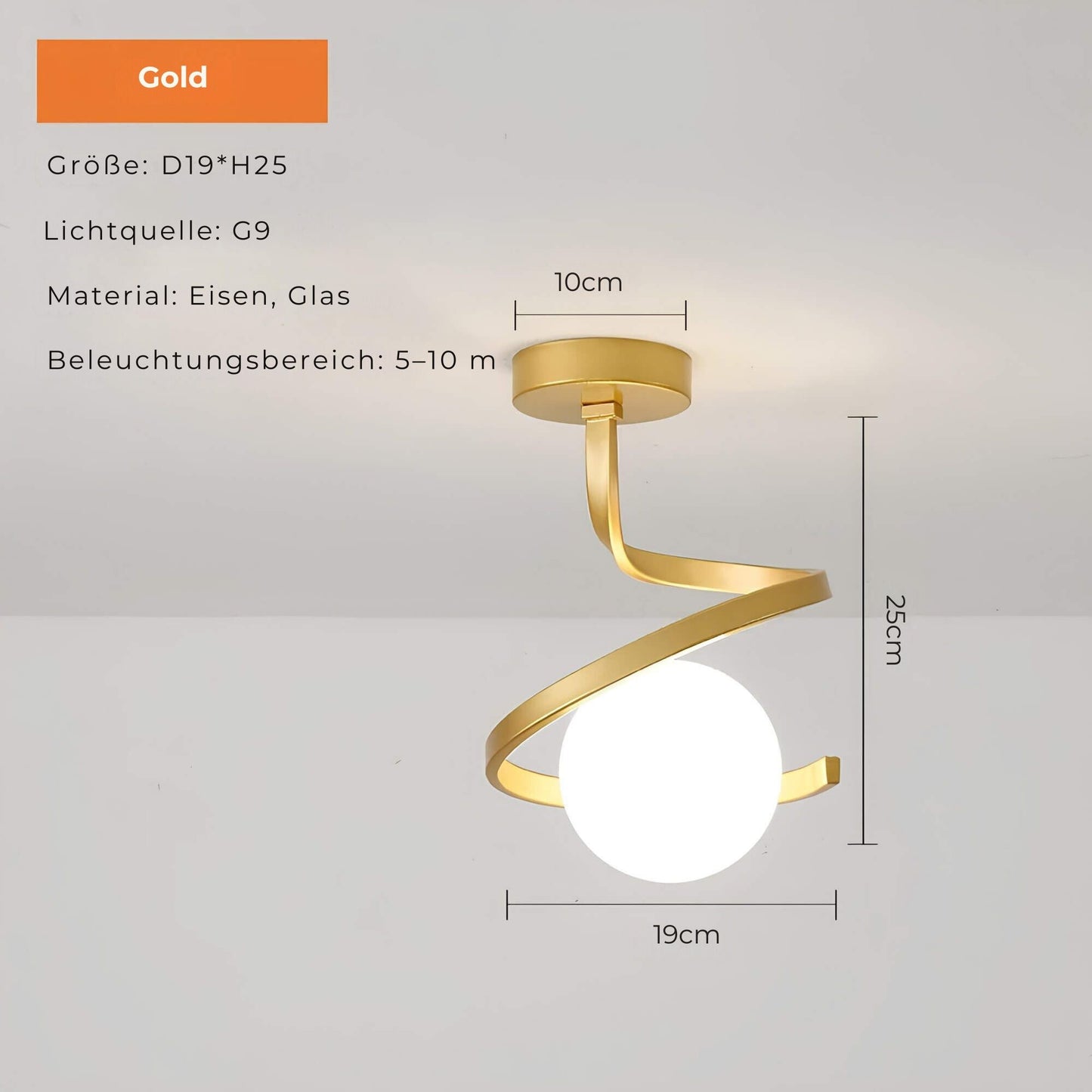 Dimmbare LED-Deckenleuchte | Modernes Spiraldesign für Zuhause & Büro
