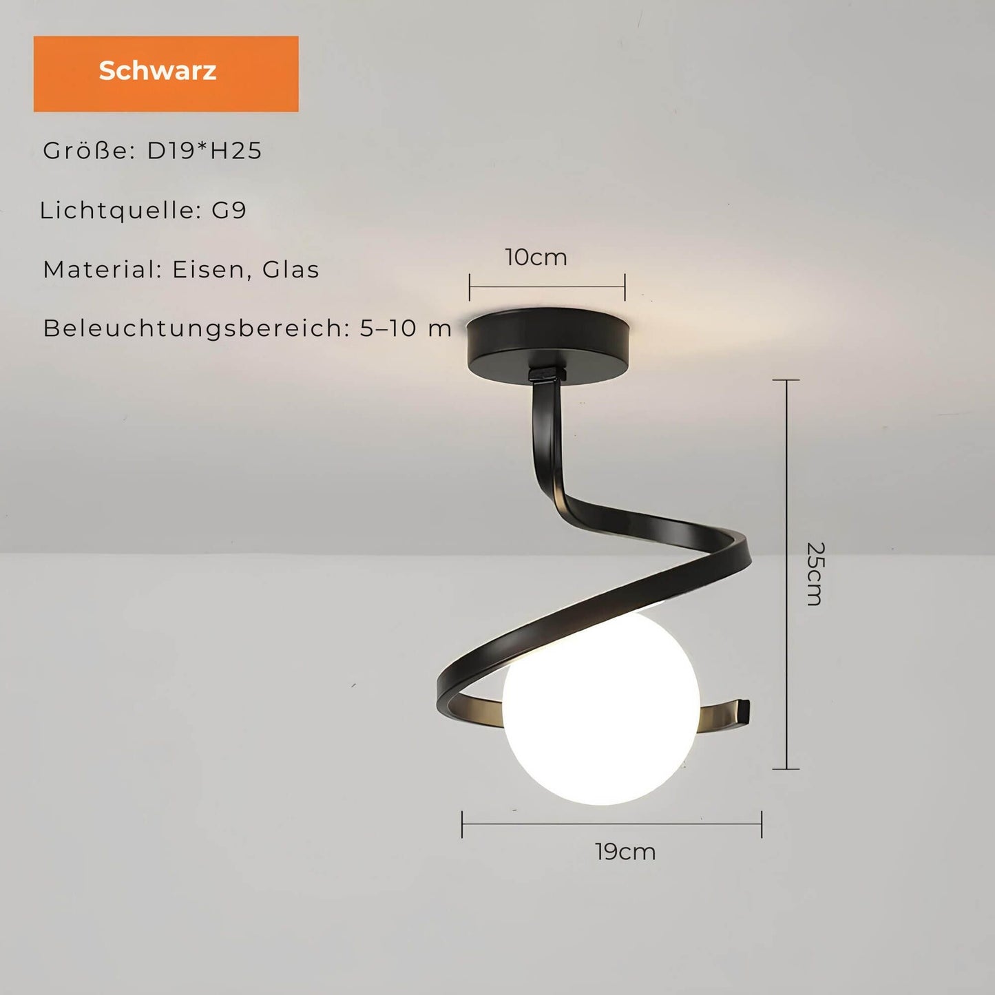 Dimmbare LED-Deckenleuchte | Modernes Spiraldesign für Zuhause & Büro