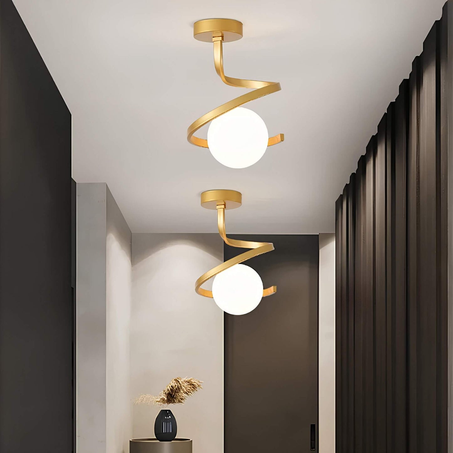 Dimmbare LED-Deckenleuchte | Modernes Spiraldesign für Zuhause & Büro