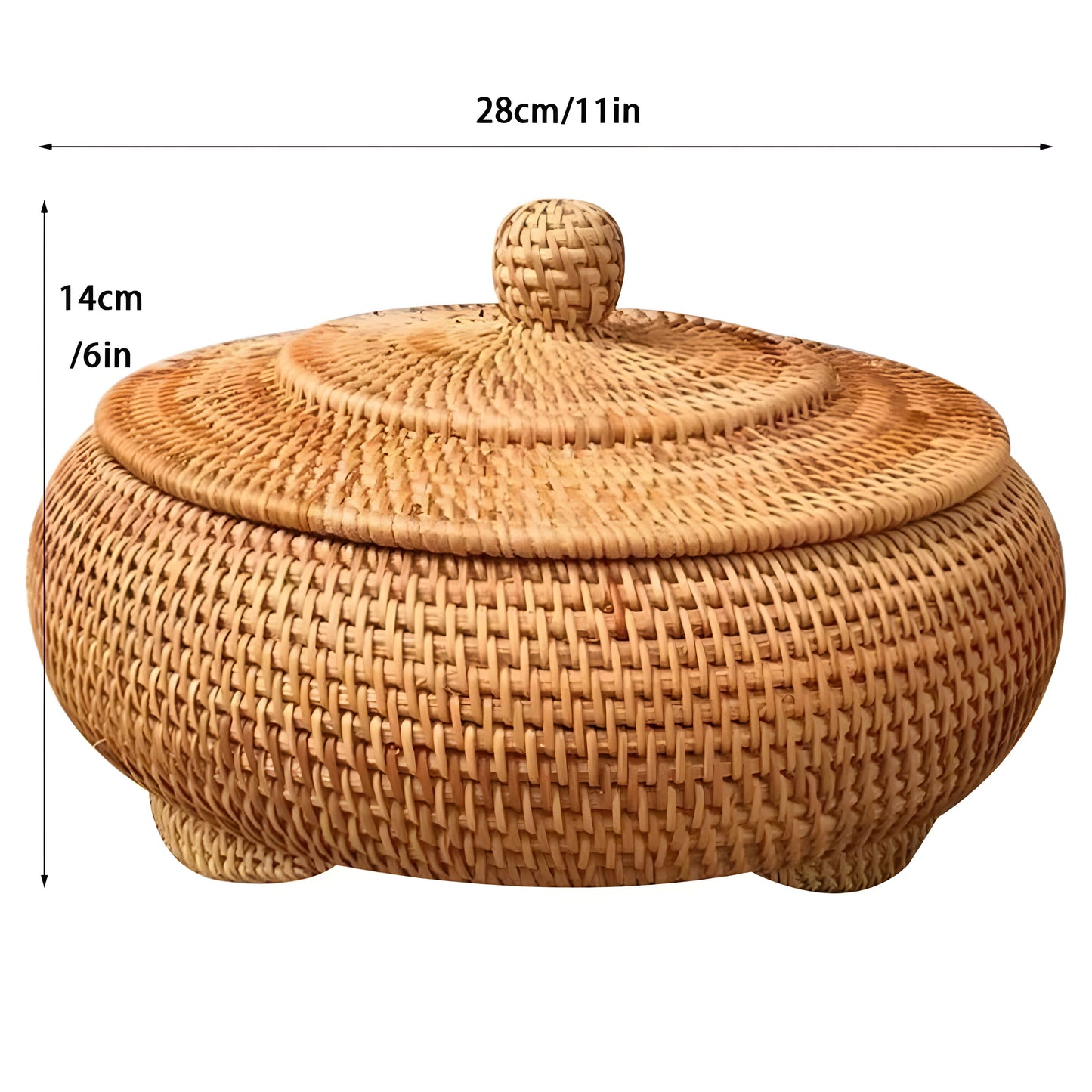 Garduru Basket - Handgefertigte Rattan Aufbewahrungsbox mit Deckel