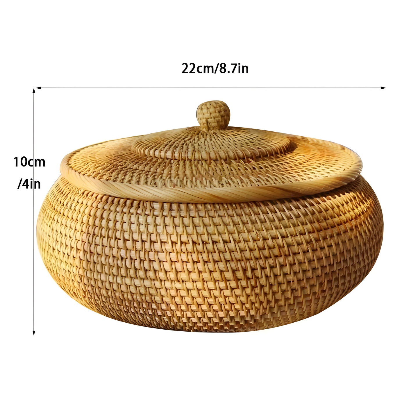 Garduru Basket - Handgefertigte Rattan Aufbewahrungsbox mit Deckel