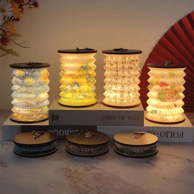 Zusammenklappbare Laterne mit warmem LED-Licht | GlowFold