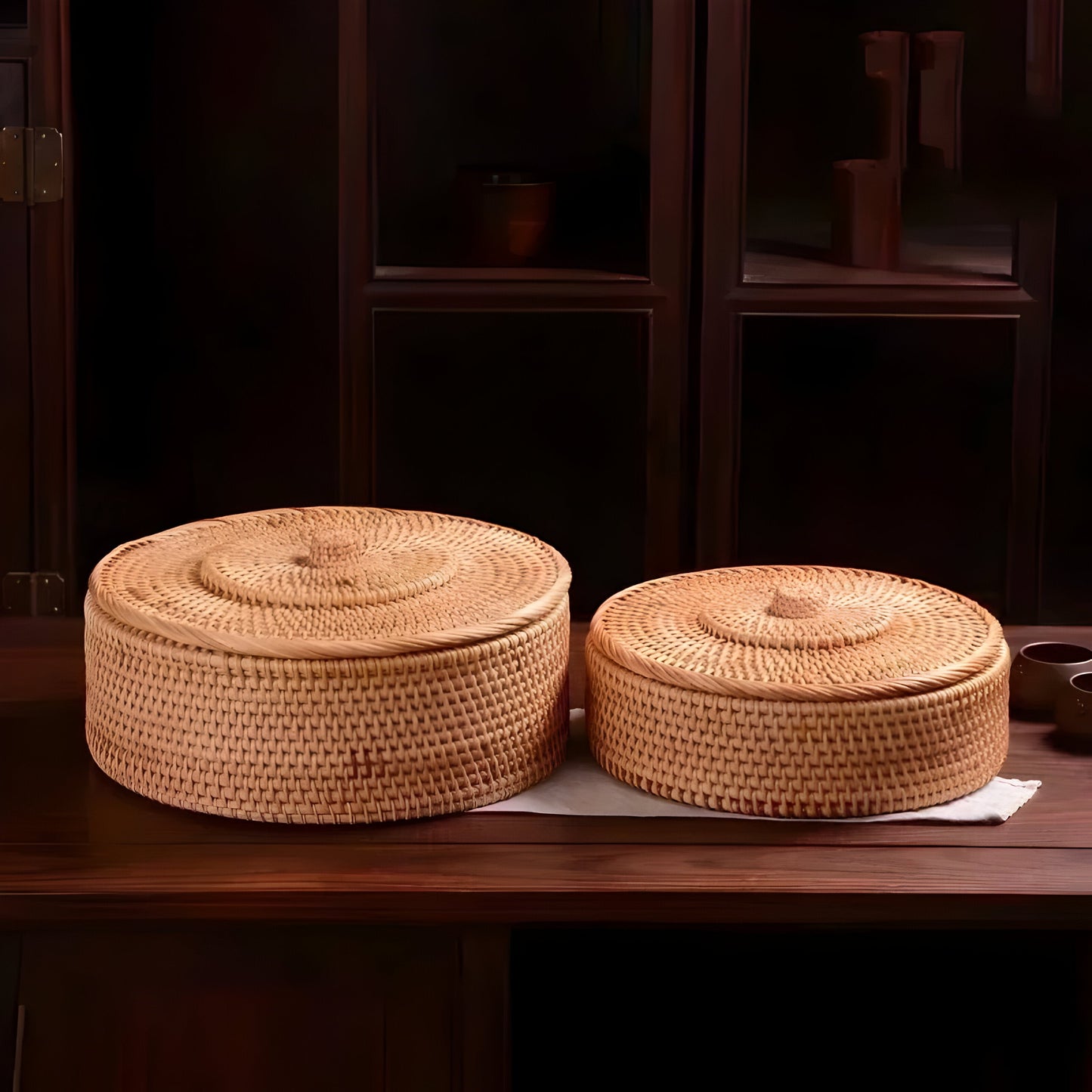 Garduru Basket - Handgefertigte Rattan Aufbewahrungsbox mit Deckel