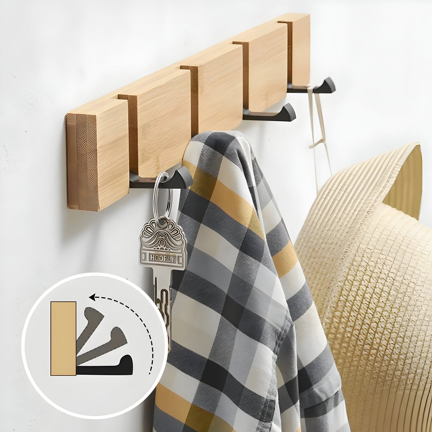 Garduru Hook – Wandmontierter Holz-Badezimmerhaken