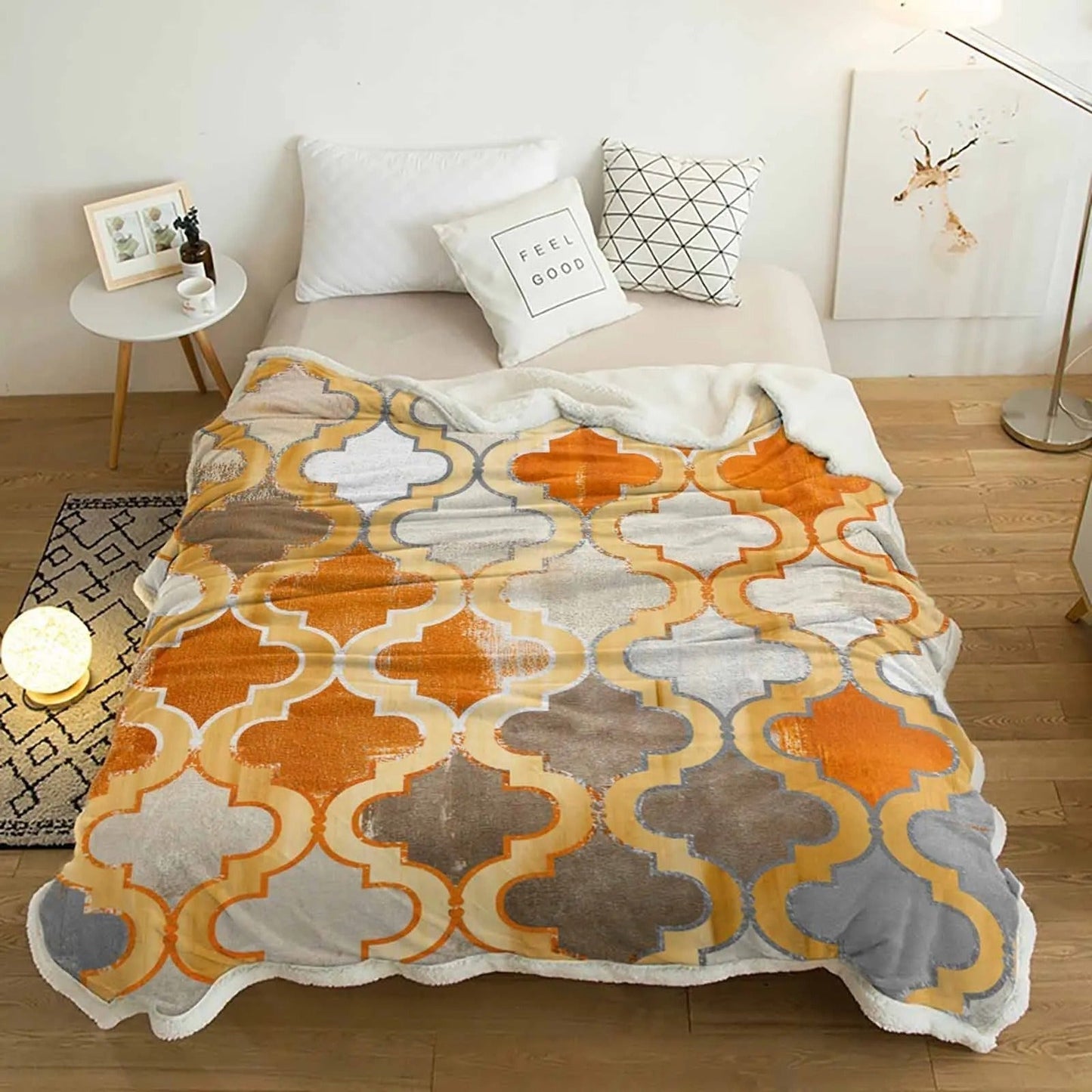 Kaschmirdecke in Vintage Orange mit marokkanischem Stil für die Wohnkultur