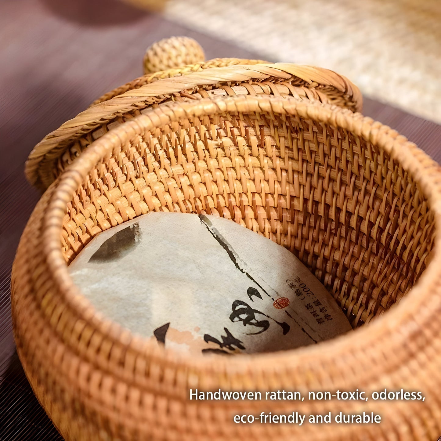 Garduru Basket - Handgefertigte Rattan Aufbewahrungsbox mit Deckel
