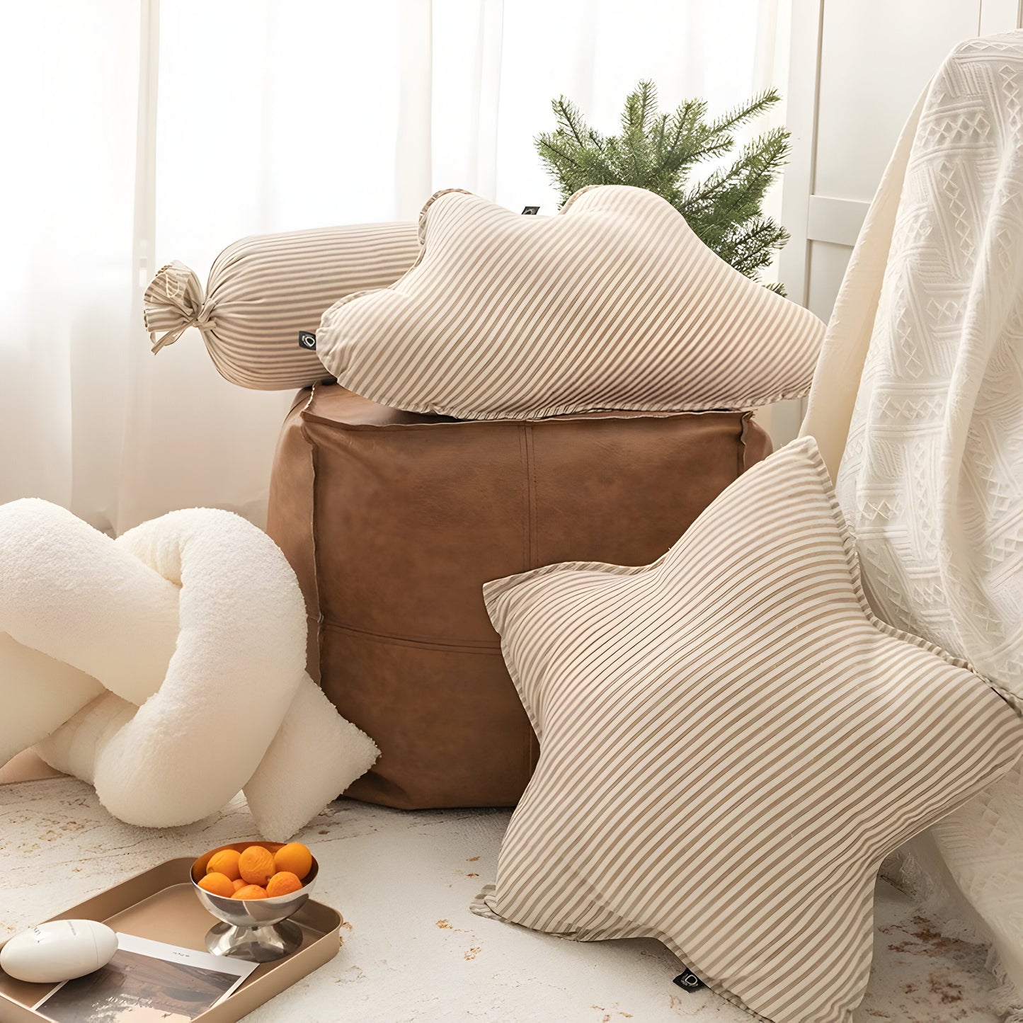 Garduru Kissen - Dekoratives Streifenkissen Soft Cushion