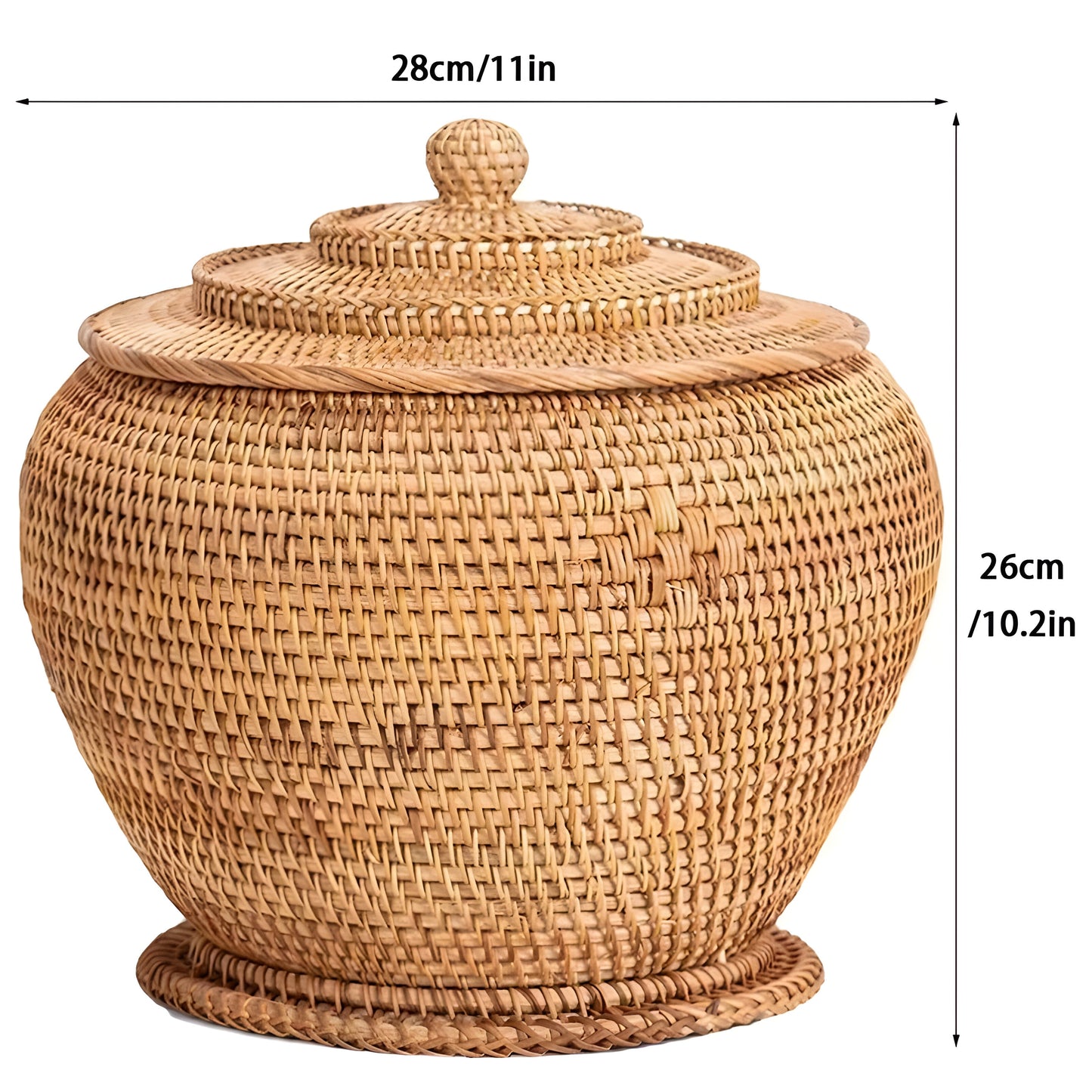 Garduru Basket - Handgefertigte Rattan Aufbewahrungsbox mit Deckel