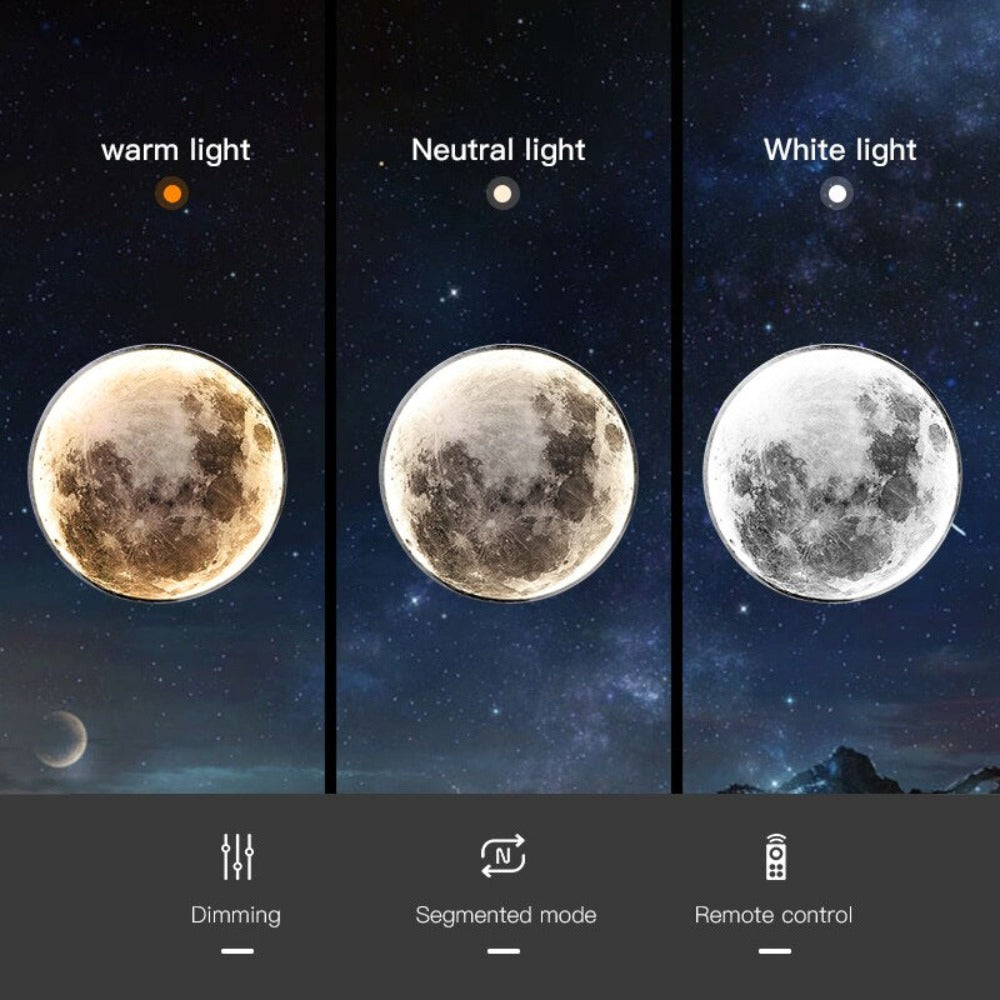 Royallure 3D LED Mond & Erde Lampe – Einzigartige Decken- & Wandleuchte für Raumthematische Dekoration