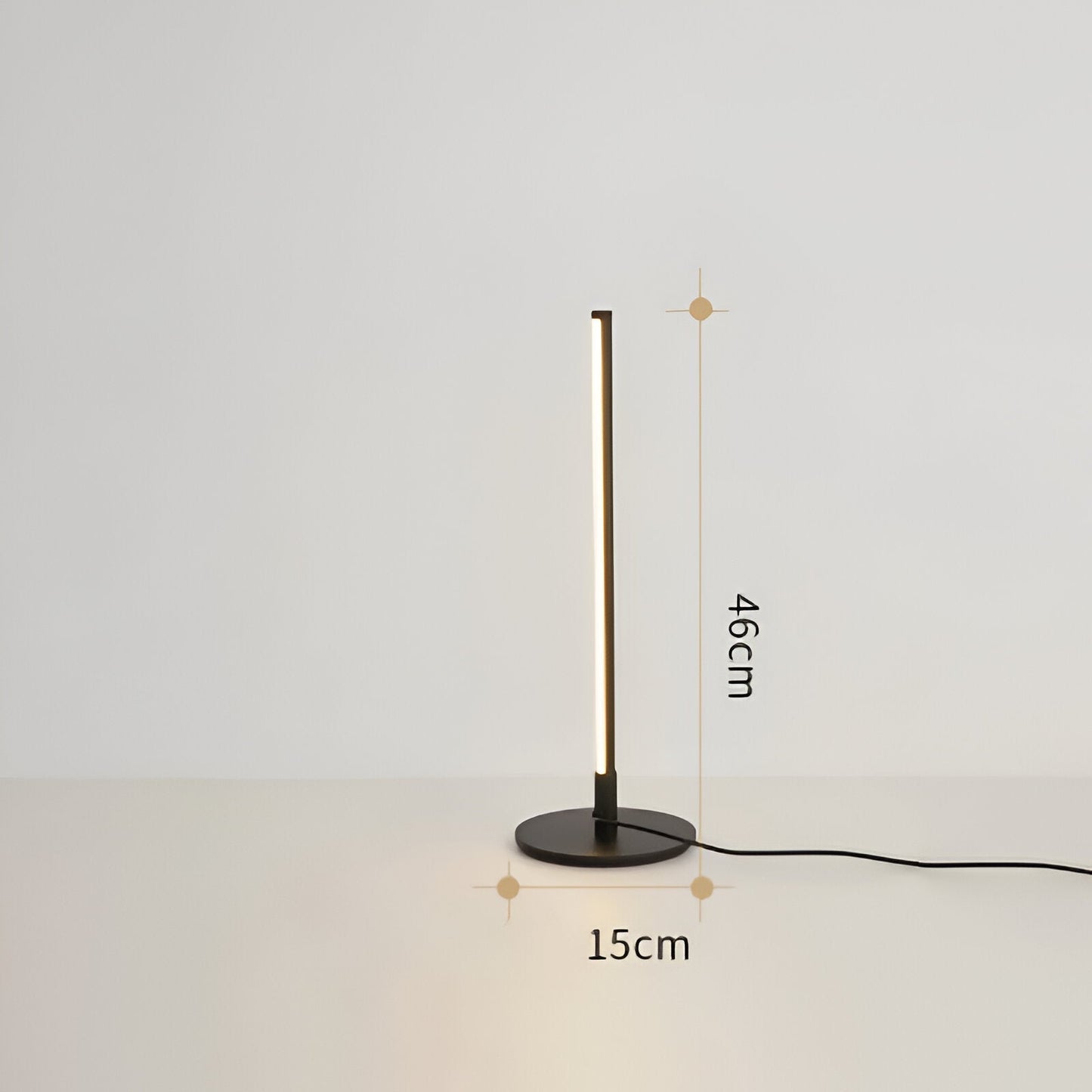 Minimalistische elegante schwarze LED-Tischlampe