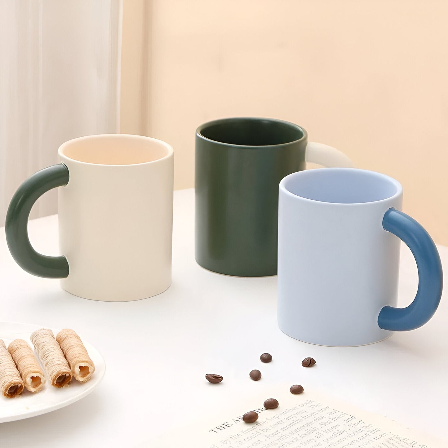 Minimalist Einfarbige Gesplittete Kaffeetasse