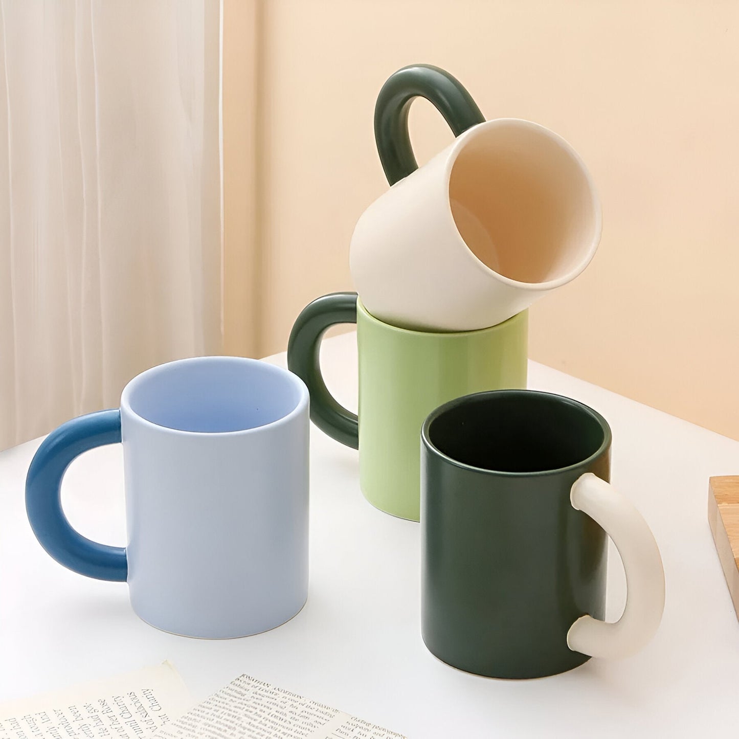 Minimalist Einfarbige Gesplittete Kaffeetasse