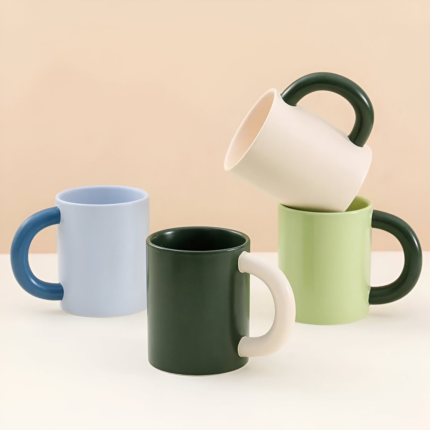 Minimalist Einfarbige Gesplittete Kaffeetasse
