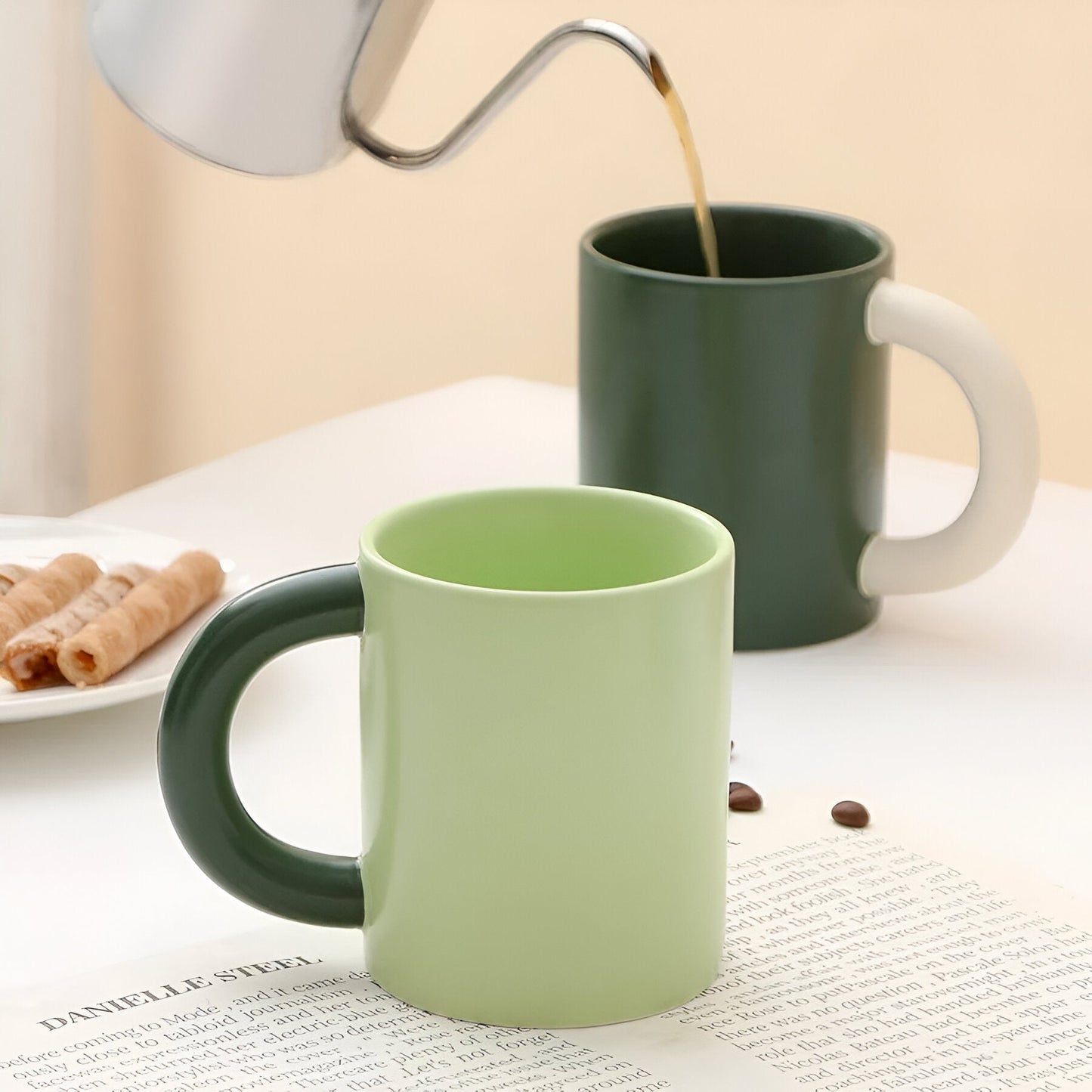 Minimalist Einfarbige Gesplittete Kaffeetasse
