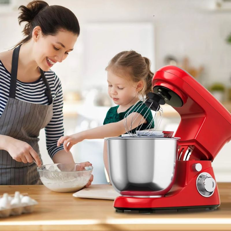 Leistungsstarker 6-Gang Standmixer mit 5,3 Qt Edelstahl-Schüssel und vielseitigem Zubehör