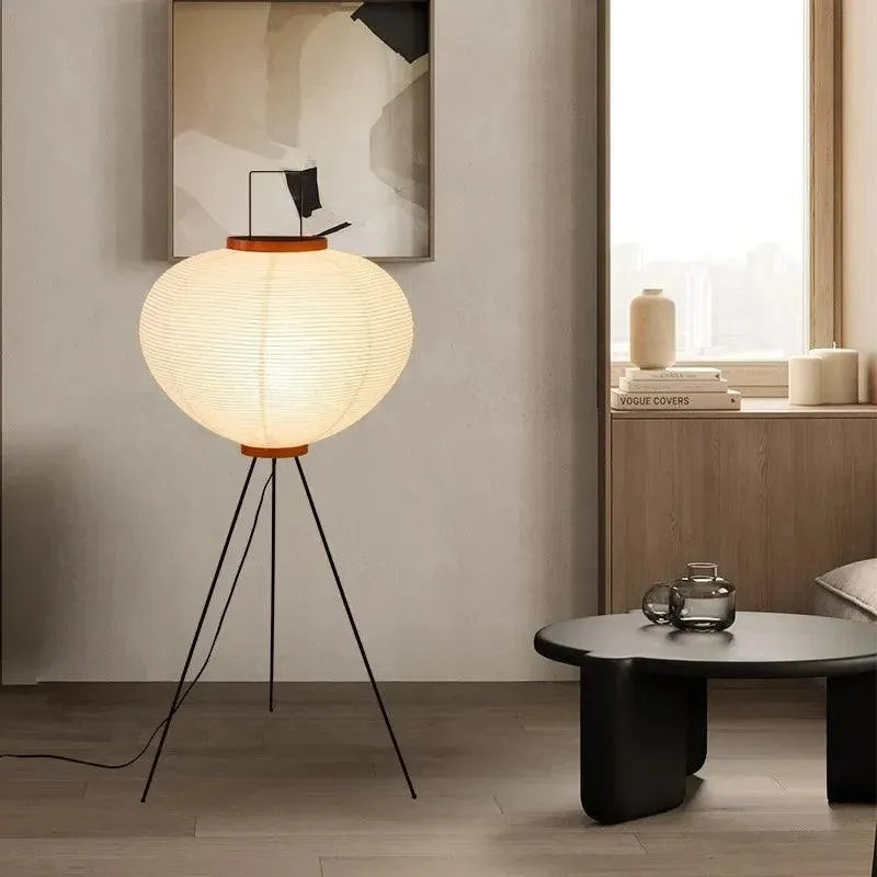 Moderne japanische Stativ hohe Stehlampe │ Minimalistische Vintage Stehlampe