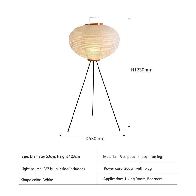 Moderne japanische Stativ hohe Stehlampe │ Minimalistische Vintage Stehlampe