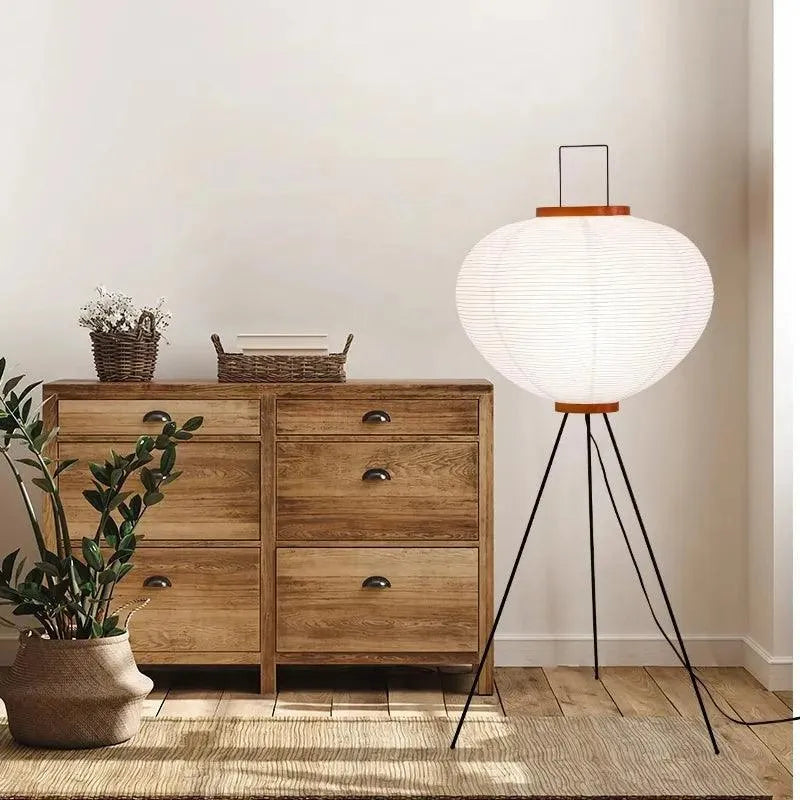 Moderne japanische Stativ hohe Stehlampe │ Minimalistische Vintage Stehlampe