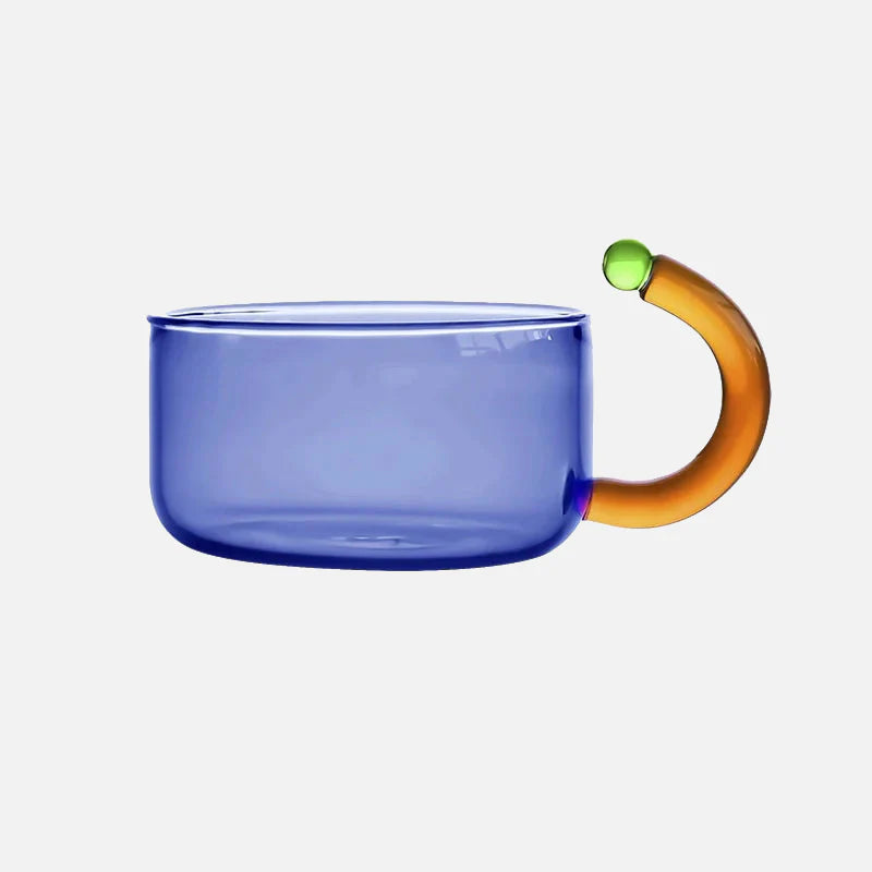Teekanne und Tasse aus Glas „Color Bloom“