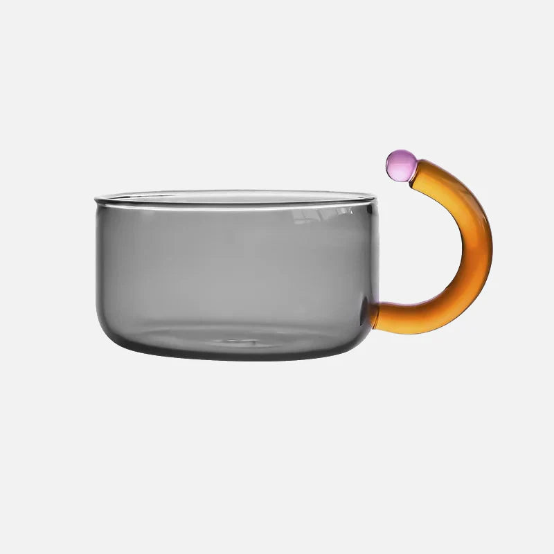Teekanne und Tasse aus Glas „Color Bloom“