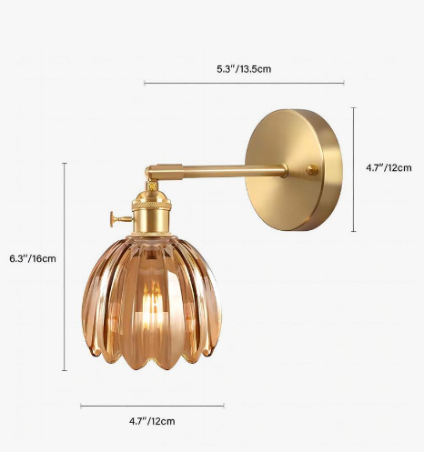 Wandlampe aus Glas Vintage-Tulpe - Elegante florale Beleuchtung