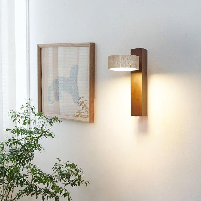 Wandleuchte Wabi Sabi – Minimalistische Beleuchtung aus Stein und Holz