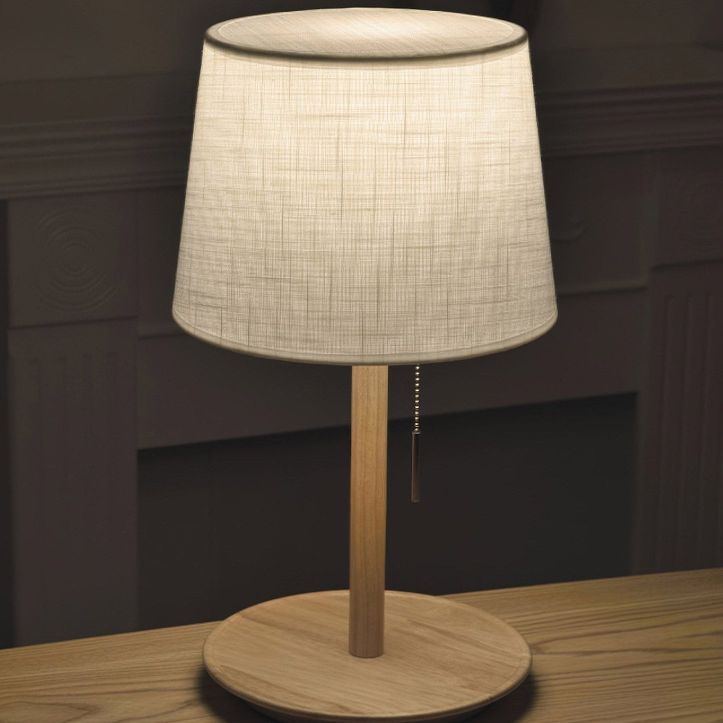 Lampe Gentle Glow Nordic Walnuss - Natürliches und Beruhigendes Licht aus Holz und Stoff