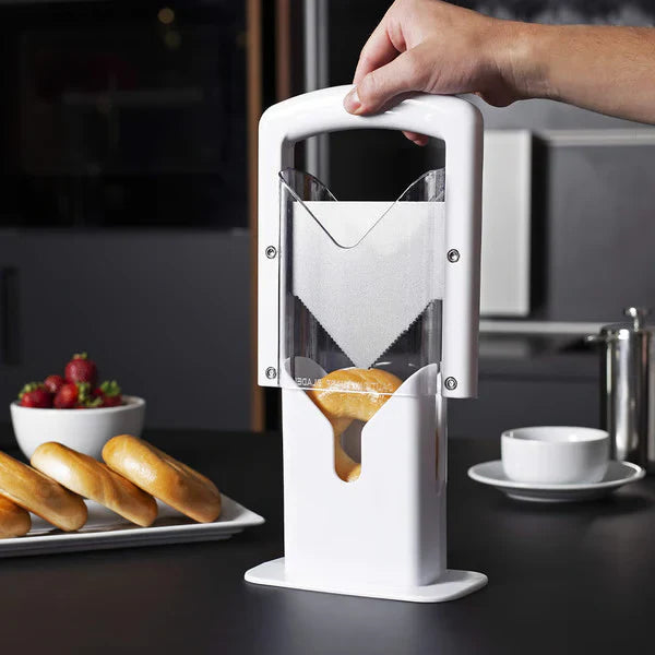 Luxora Edelstahl Bagelschneider für kleine und große Bagels